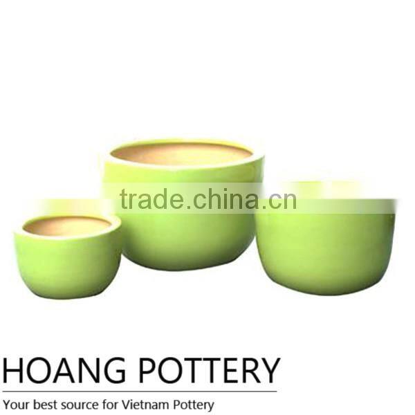 Egg Purple Glazed Ceramic Flower Pot Indoor