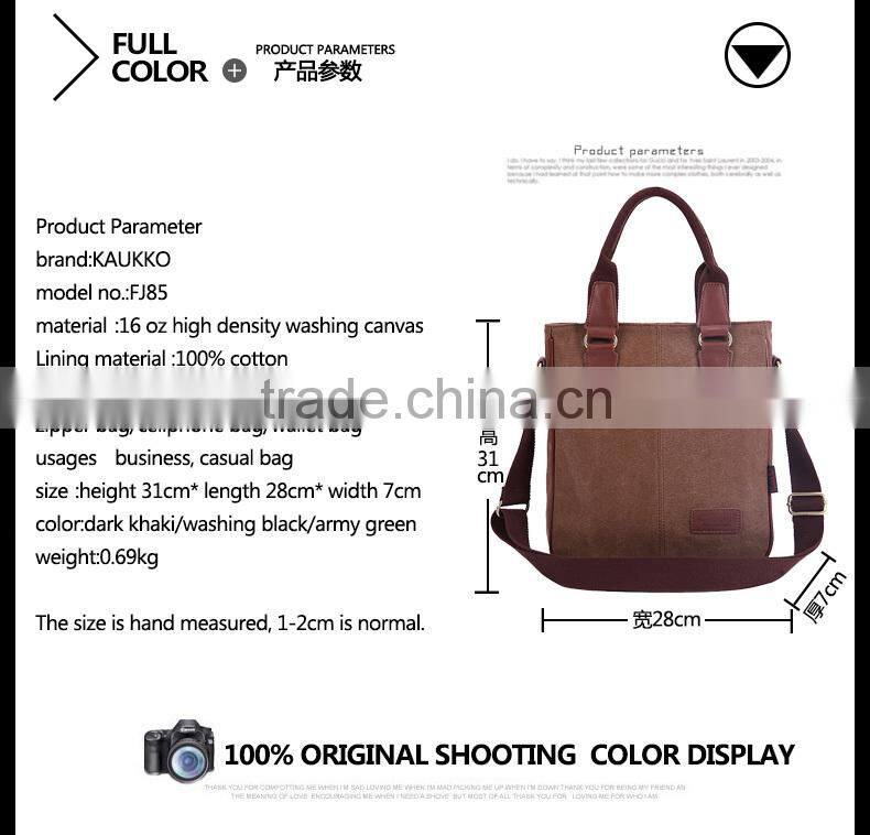 2015 Hot Style Bag Excellent Quality Canvas Vintage Branded Handbag and MK Handbag for Man Bag Design