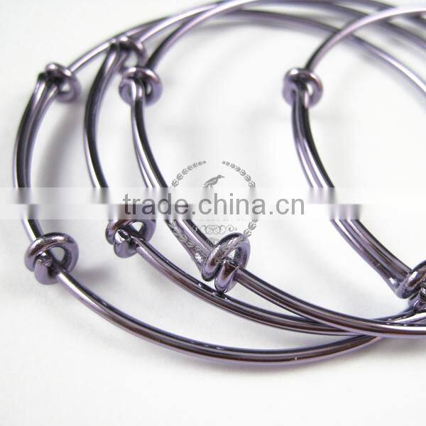65mm diameter purple brass simple adjustable wiring bracelet for beading DIY jewelry supplies 1900046