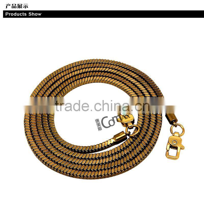 Fashion brass metal handbag long chain