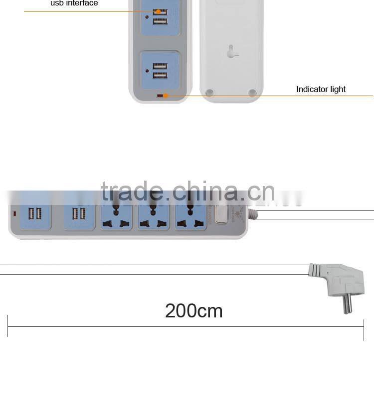2015 newest wholesale brand designed high quality dual usb UK power strip