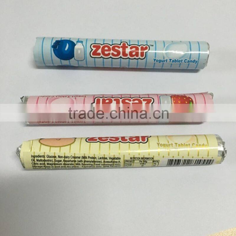 Compressed Strawberry / Yogurt / Blue Raspberry Milk Tablet Candy