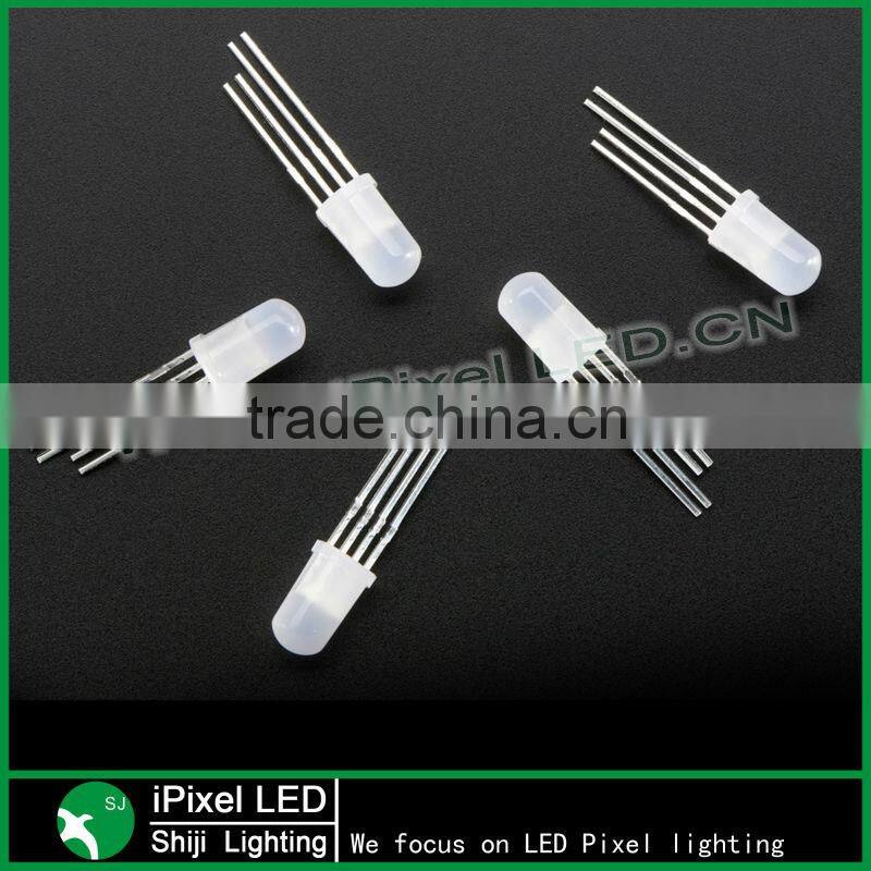 color mix straw hat 8mm rgb pixel led IC inside full color