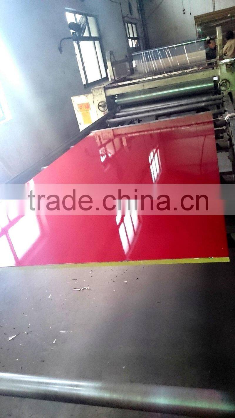 mdf board with uv coating on surface---high glossy red color for cabinet