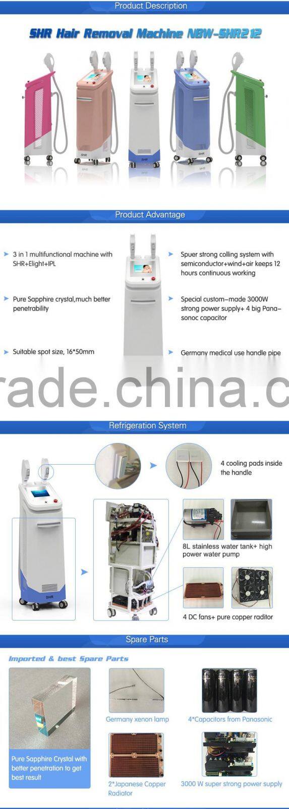 2016 newest!! professional shr ipl laser hair removal machine for sale