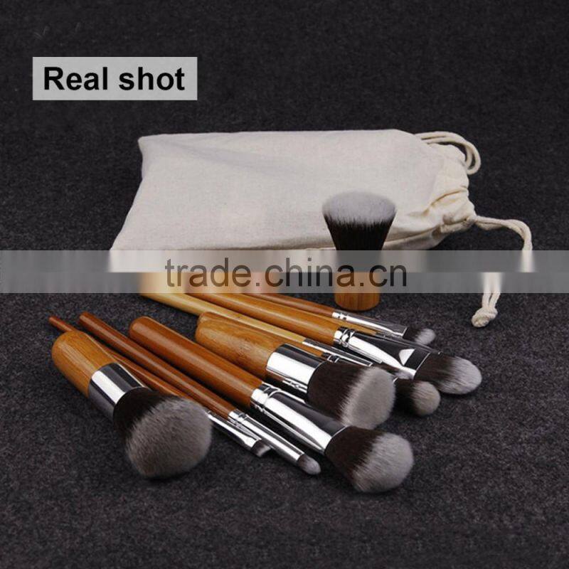 wooden handle make up brushes Professional 11pcs Makeup Brushes Set Wholesale