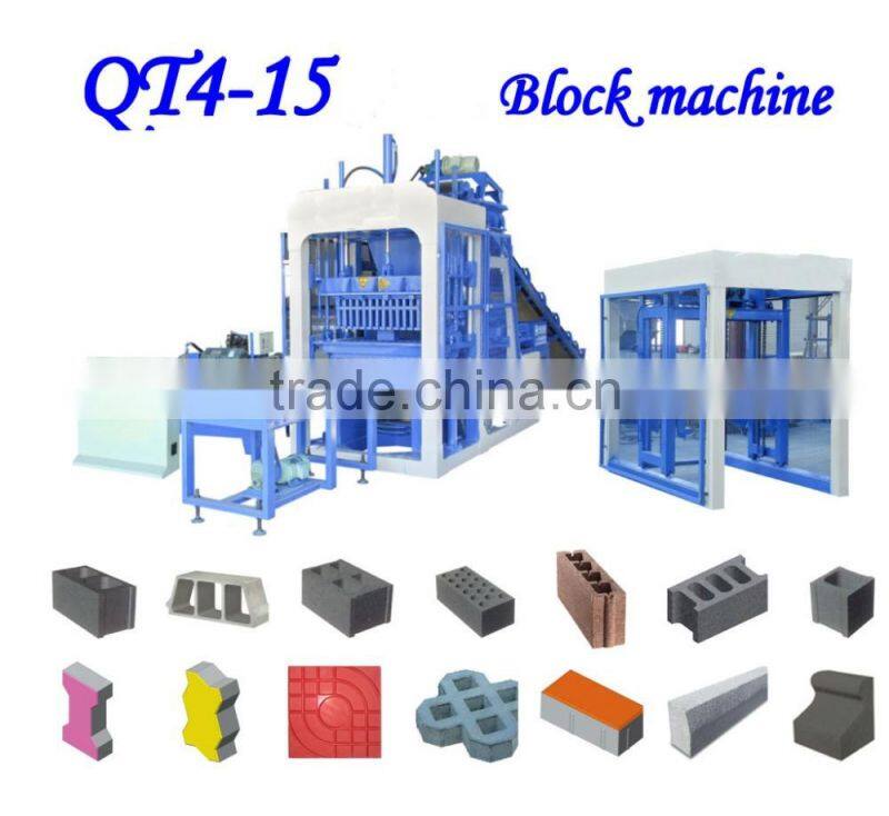 Latest Product Fully Automatic QT4-15 Concrete Block Making Machine with Lowest Invest