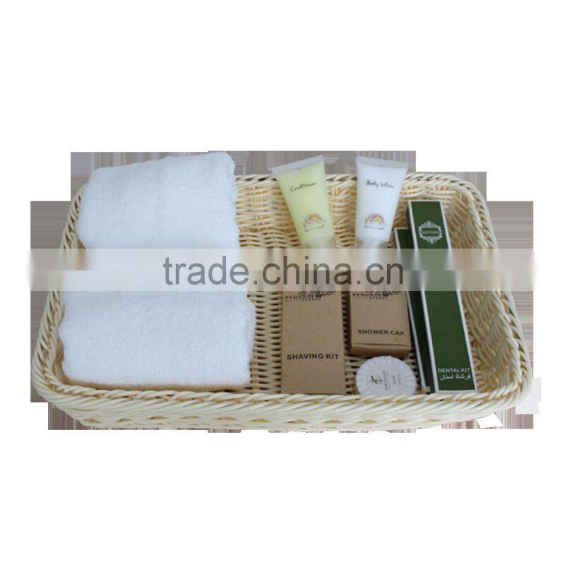 Hot selling 2017 plastic rattan basket for hotel toiletry storage