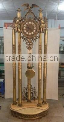 Empire Style Pendulum Floor Clock, Antique Copper Floor Clock, French Rococo Grandfather Decoration Floor Clock