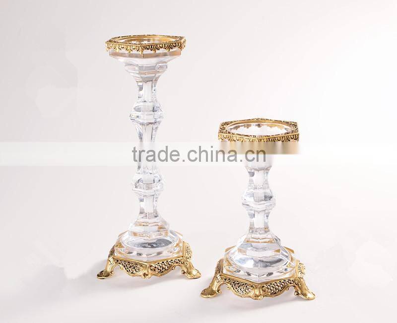 Italian Style Home Decor Item Brass with Crystal Candlestick/Candleholder (BF01-0245)