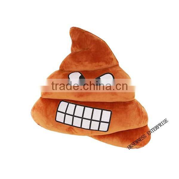 2016 Cheap wholesale custom printed poop shaped plush emoji pillow