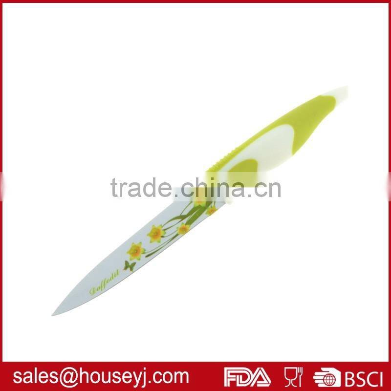 Set of 6pcs knife set 5pcs non stick color kitchen knife+1pc ceramic peeler with EVA box packing