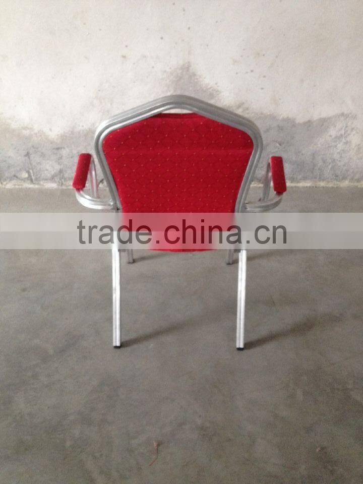 Hot sell Aluminium armrest dining chair hotel chair with arm