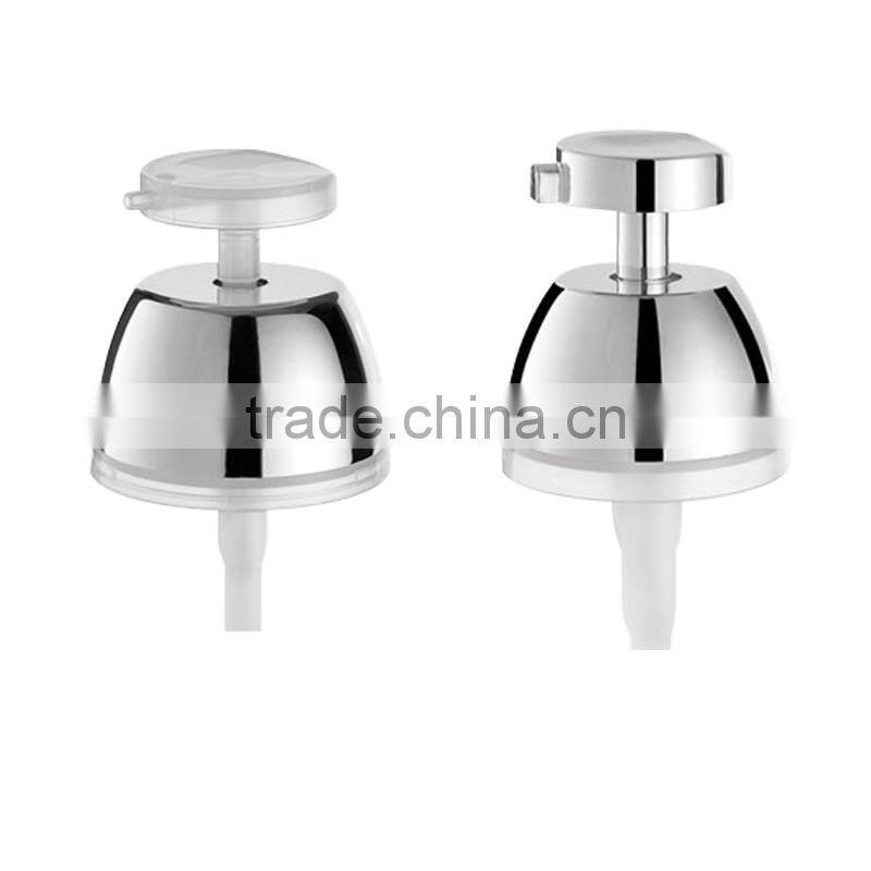 Silver aluminum cosmetic treatment pump