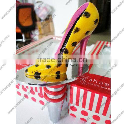 Wedding yellow and black little butterfly knot high-heeled shoes wine stopper