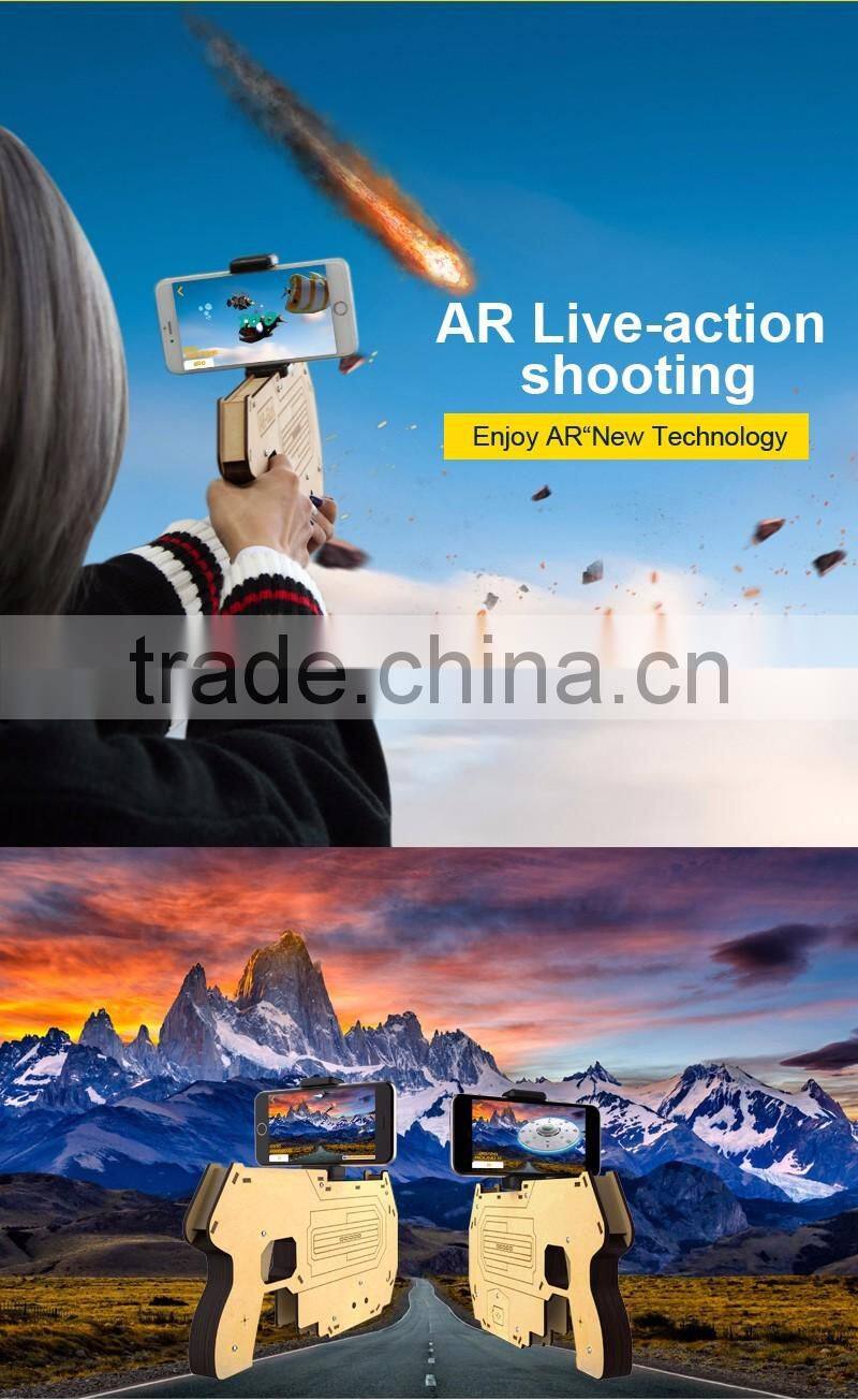 2017 New Arrival AR Gun Mobile Games Control Gun, AR Reality Experience Bluetooth Game Controller Wooden Gun For IOS/Android