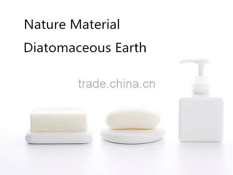 Creative Household Environmental Diatomaceous Earth Round/Square Soap Holder Eradicate Odor Water Absorption Soap Box