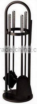 household ornamental cast iron fireplace tools with wooden handle