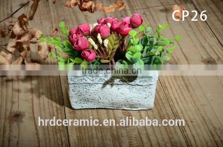 Square decal cement decoration Outdoor Garden Flower Pot