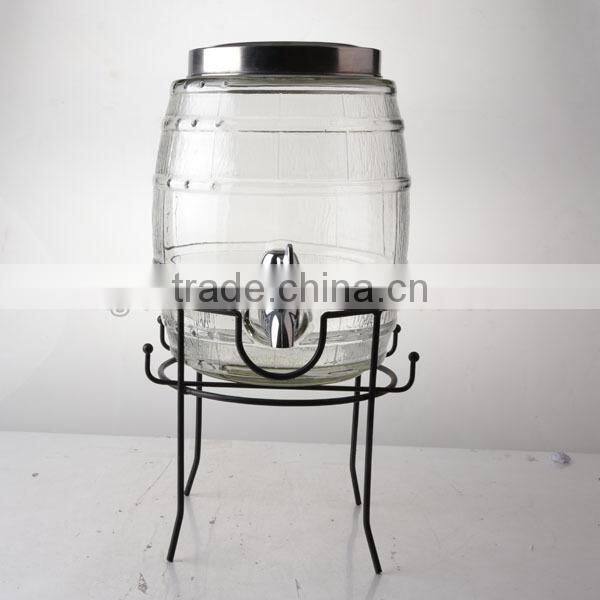 2015 new wholesale glass carbonated beverage dispenser with faucet, 4 pcs mason jars