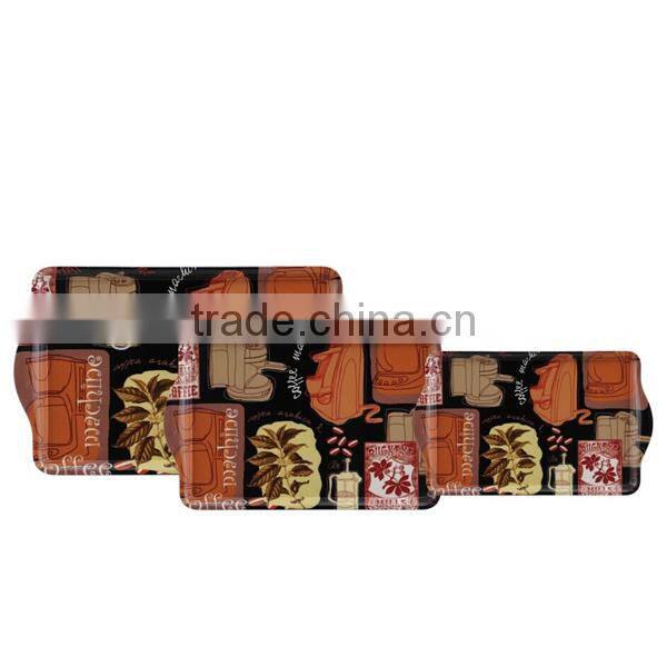 wholesale 3pcs large plastic fast food tray with handles