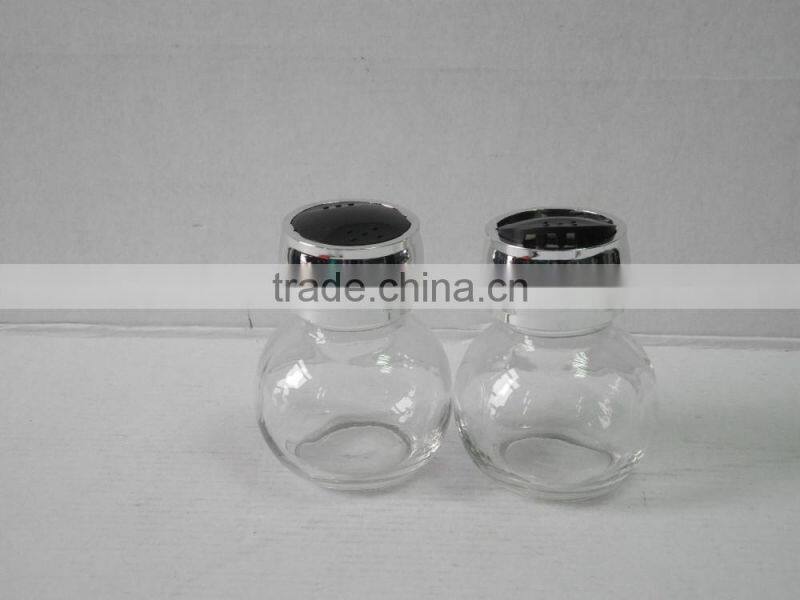 8 pcs hotel use mini glass rotating condiment bottles set