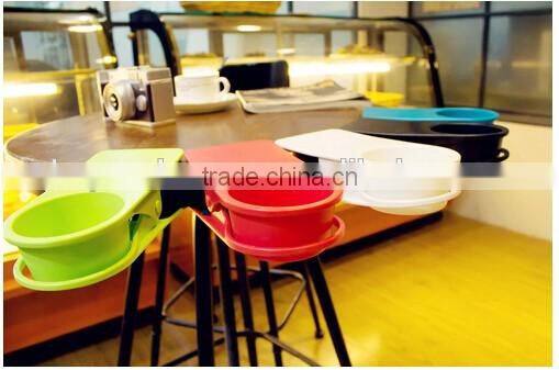 Plastic desk clip cup holder&plastic table clip cup keeper &plastic drinklip cup holder