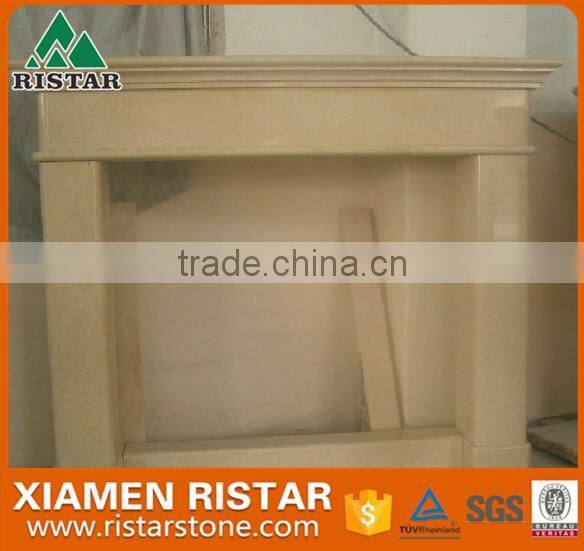 Cheap natural yellow marble fireplace surround mantel RST-FP-K042