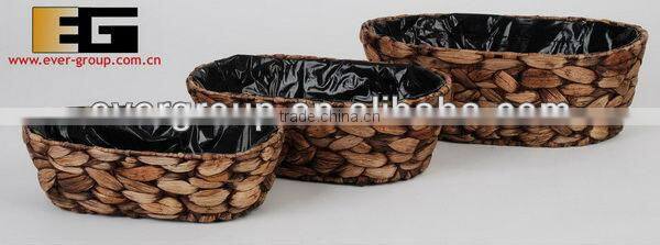 square shape dark brown water hyacinth flower planters/pots