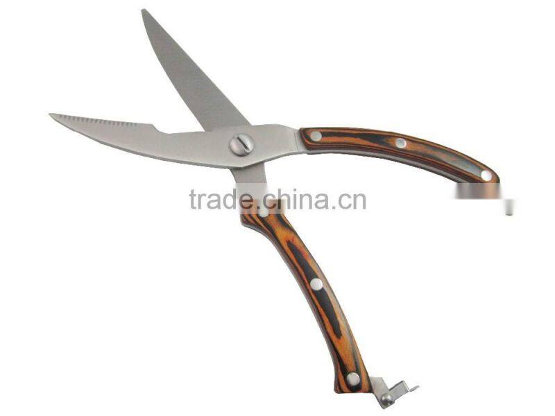 Colorful Wooden Handle Professional Kitchen Scissor