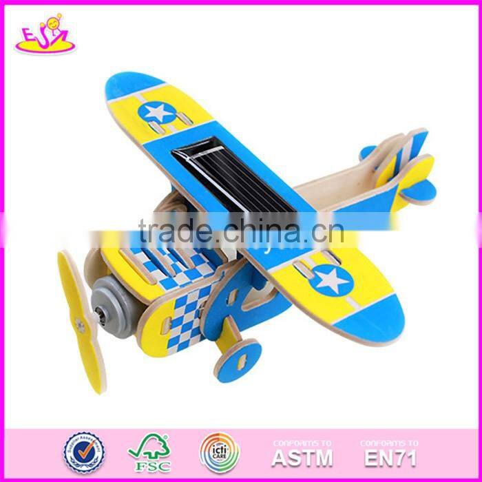 2017 New design kids assemble puzzle airplane wooden creative toys W03B069