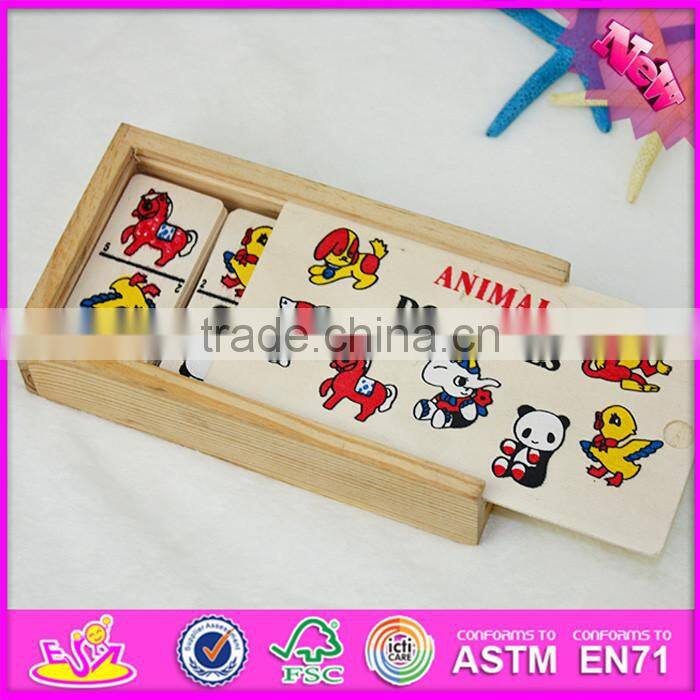 2016 hot sale educational children wooden mini domino set WJ276930
