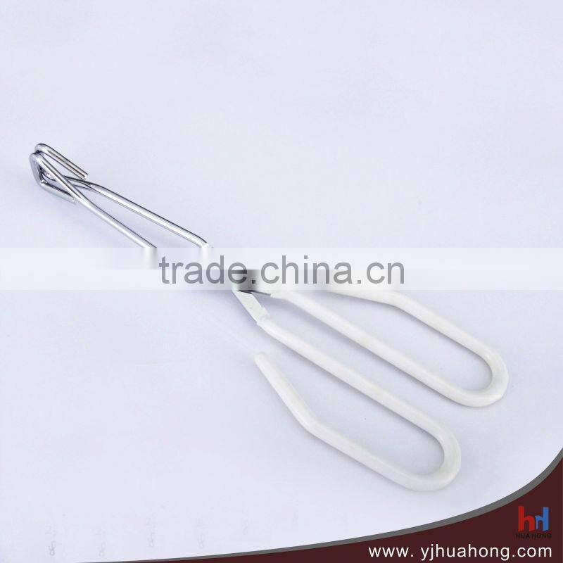 Heat-resistant plastic handle stainless steel wire food tongs HFT-WS01