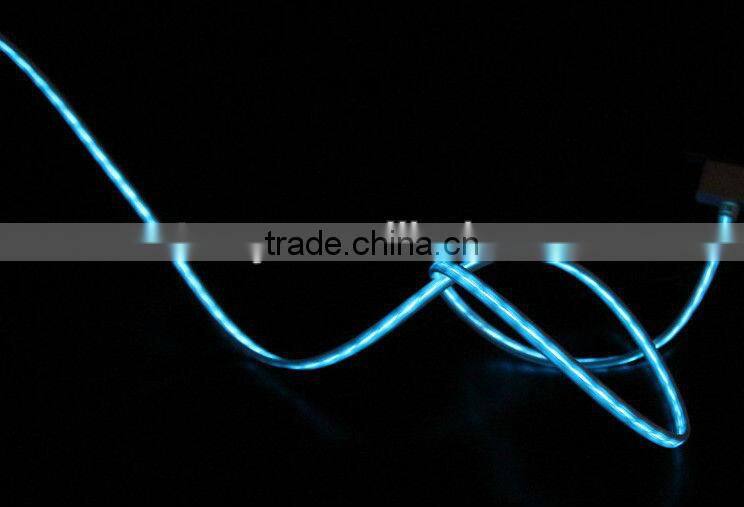 Electroluminescent light USB Phone Charger Data line for iphone4 iphone ipad2 3
