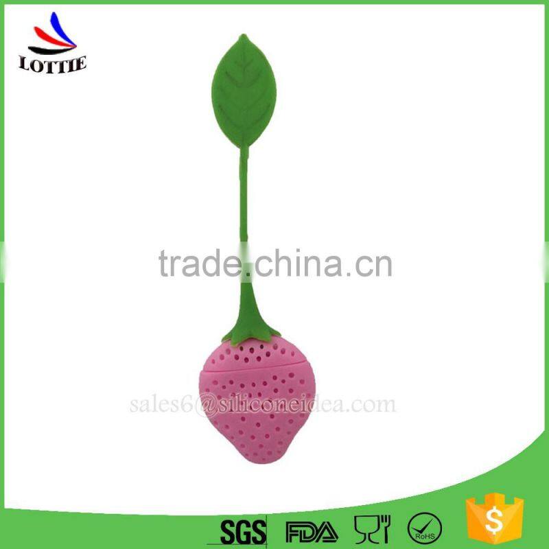 Promotional gift strawberry shaped silicone tea strainer/infuser