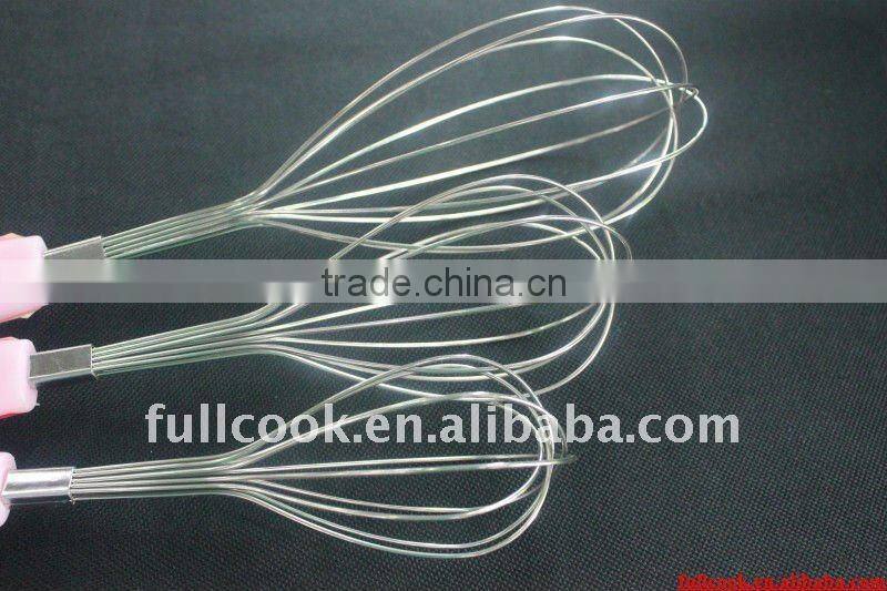 Stainless steel egg whisk w/colorful handle