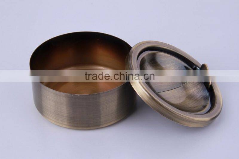 Color plated Cheap Antique bronze Metal Ashtray