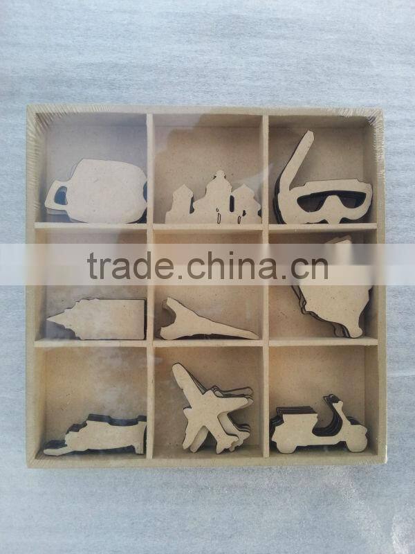 MR & MRS wooden sticker ,Wooden Heart Sticker for weddings