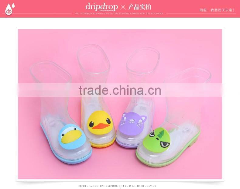 half transparent pvc rain boots for kids