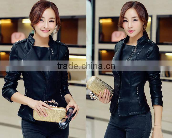 leather jacket women 2015 spring women leather clothing outerwear jackets and coats ladies leather coat