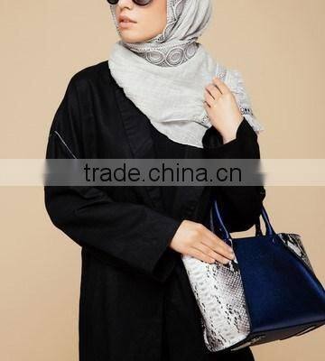 good quality muslim kimono abaya Black One Button Open black abayas