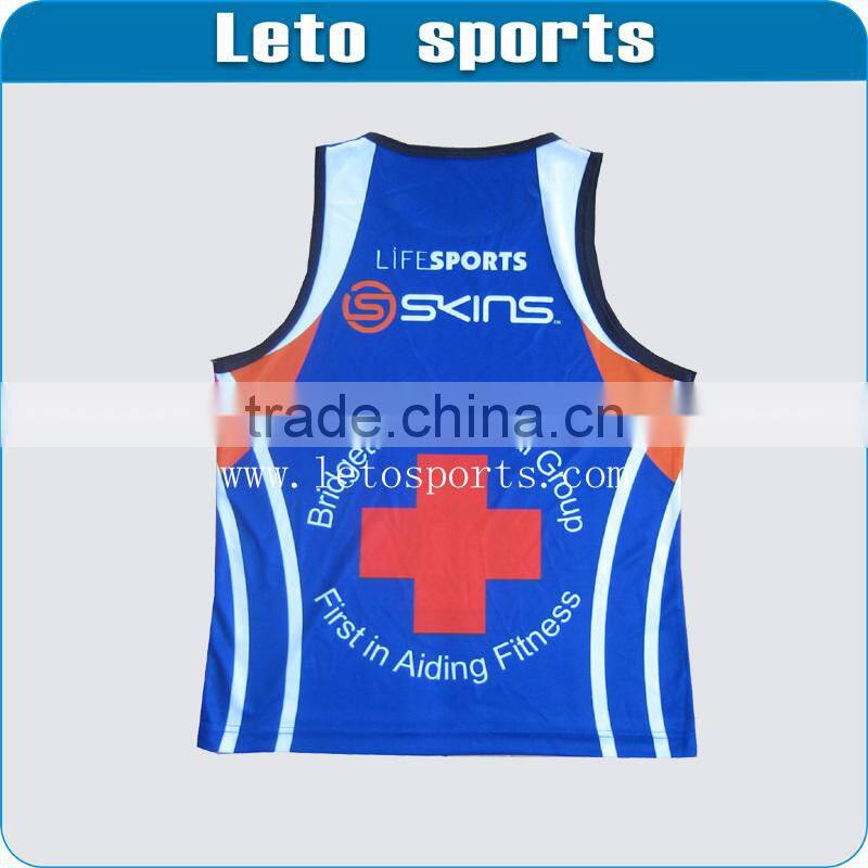 Wholesale men gym singlet custom running singlet design