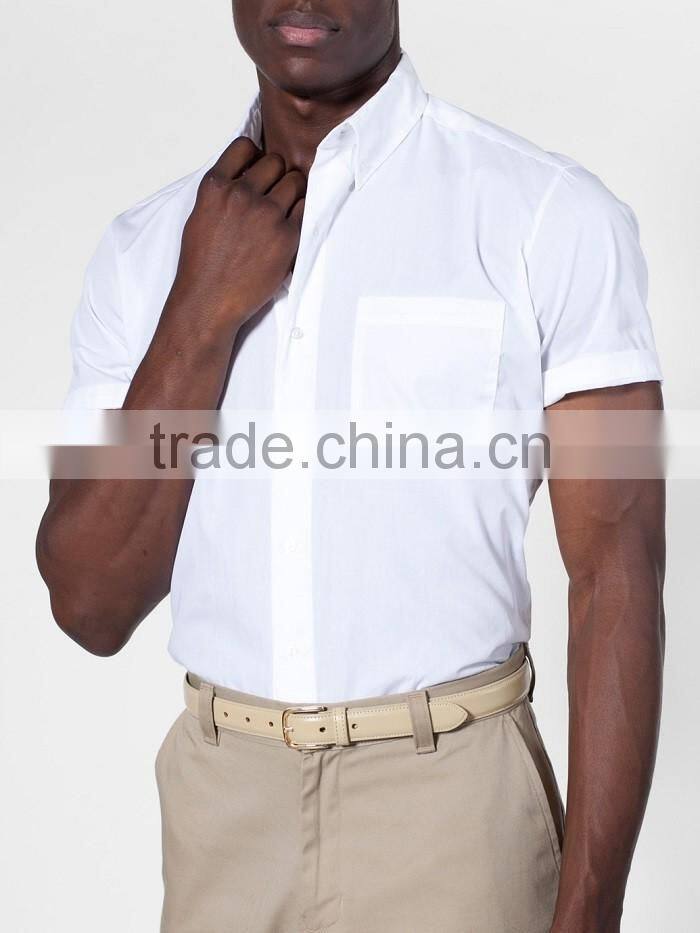 Classic office work dress shirts white shirts bank shirts short sleeve 100% cotton shirts for men
