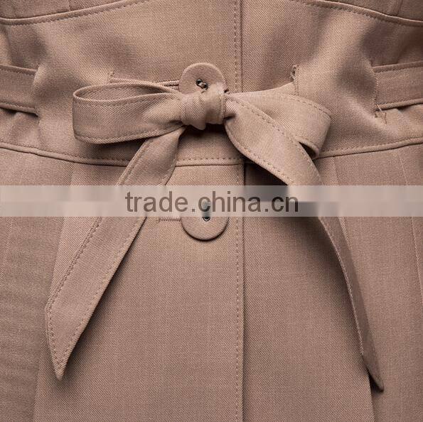 3-botton Belted Twill Pant Suit