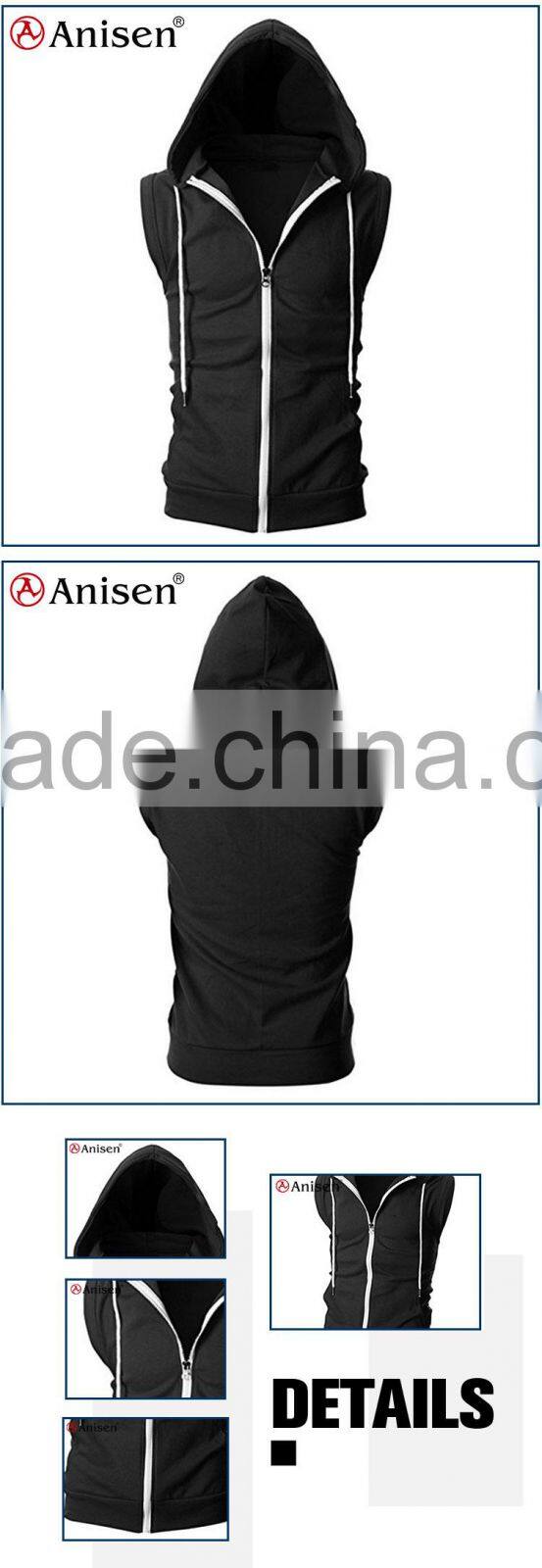 oem wholesale fashion design men hooded vest