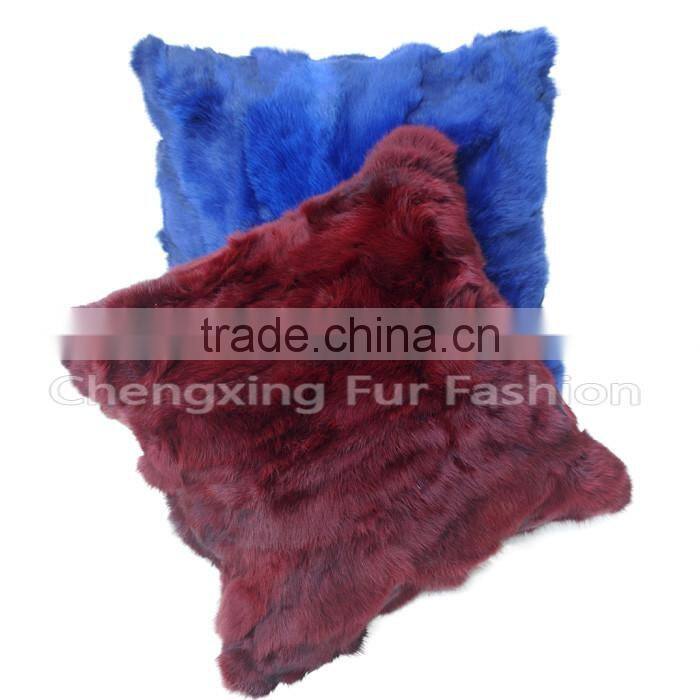 CX-D-17A Decorative Pillow, Sofa Cushion Rabbit Fur Pillow Case Custom