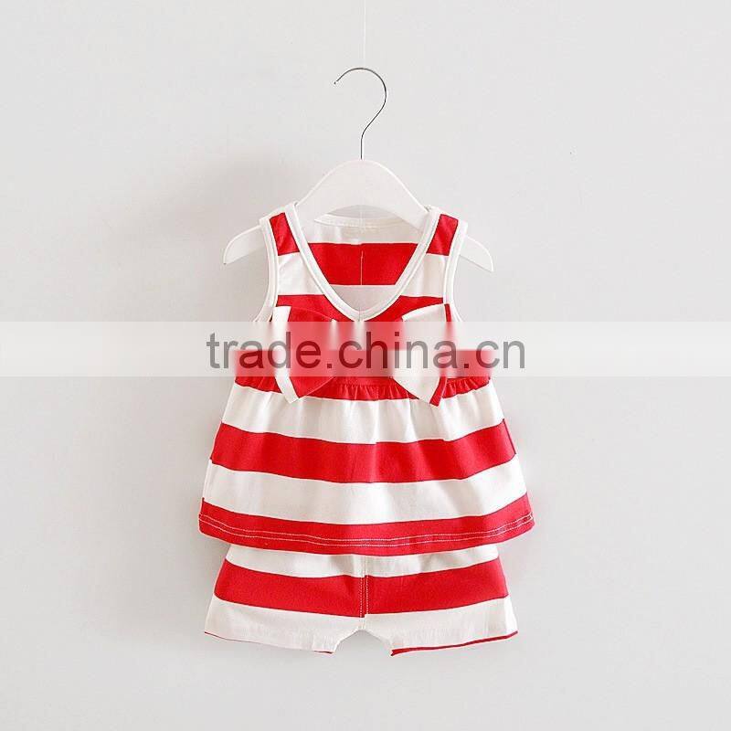Customized stripe new Designer baby clothing manufacturers in china of Children cloting frocks designs Boutique kids outfits