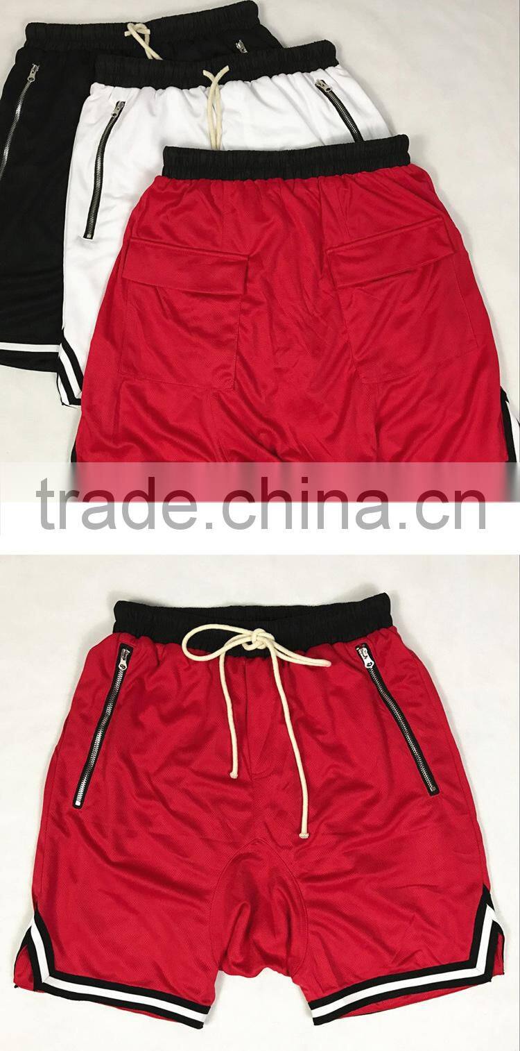 Custom elastic waist gym striped basketball jogger wholesale mens sweat crossfit harem sweat shorts pants