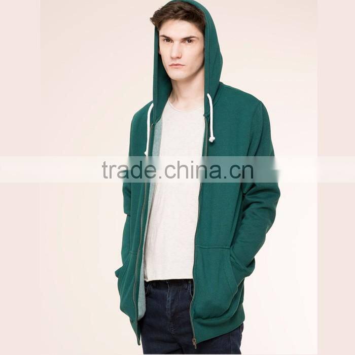 2016 cheap stylish custom casual blank green extended hoodie