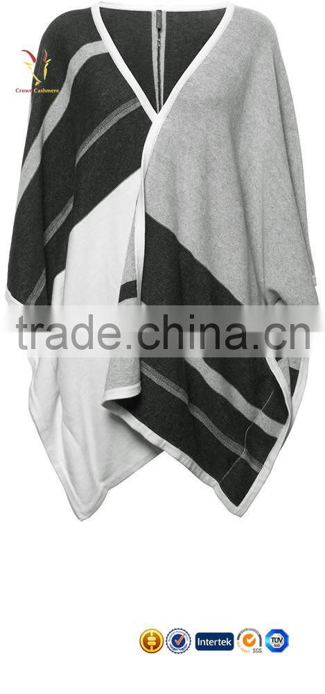 Women Knitted Pattern Fashion Cashmere Poncho Shawl